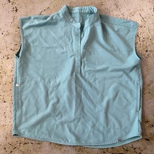 Figs Rafaela Oversized Hydrogreen Mandarin Collar Scrub Top Size Large